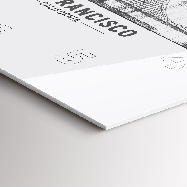 Ceas pătrat de perete din sticlă Panorama San Francisco