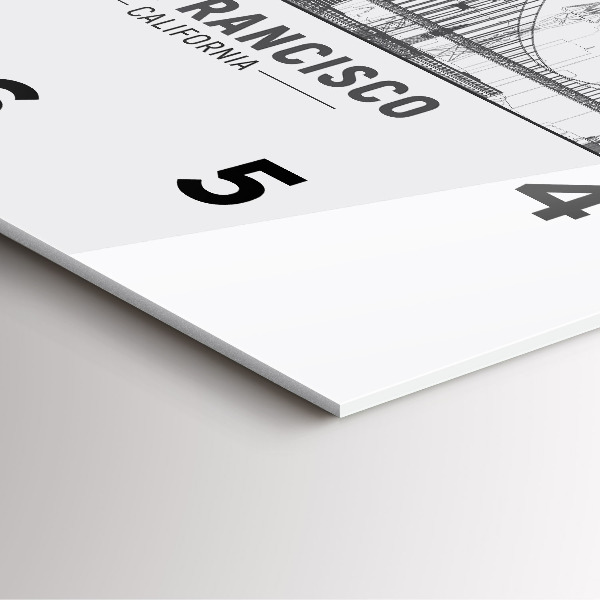 Ceas pătrat de perete din sticlă Panorama San Francisco