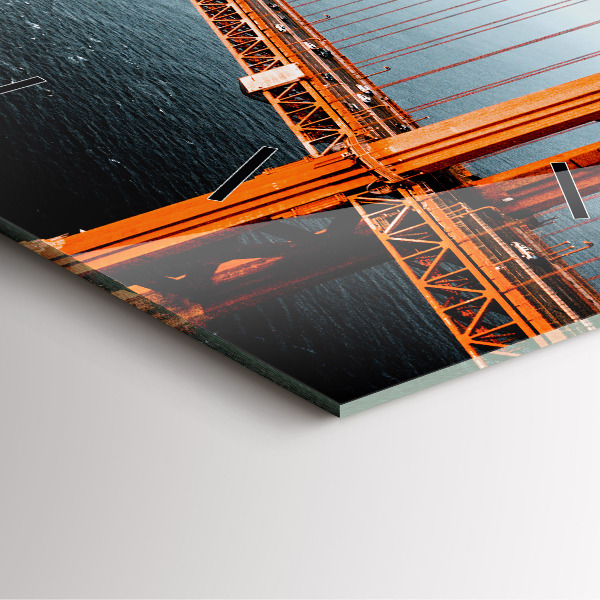 Ceas pătrat de perete din sticlă Podul Golden Gate