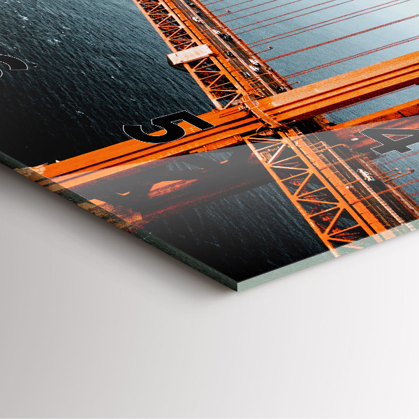 Ceas pătrat de perete din sticlă Podul Golden Gate