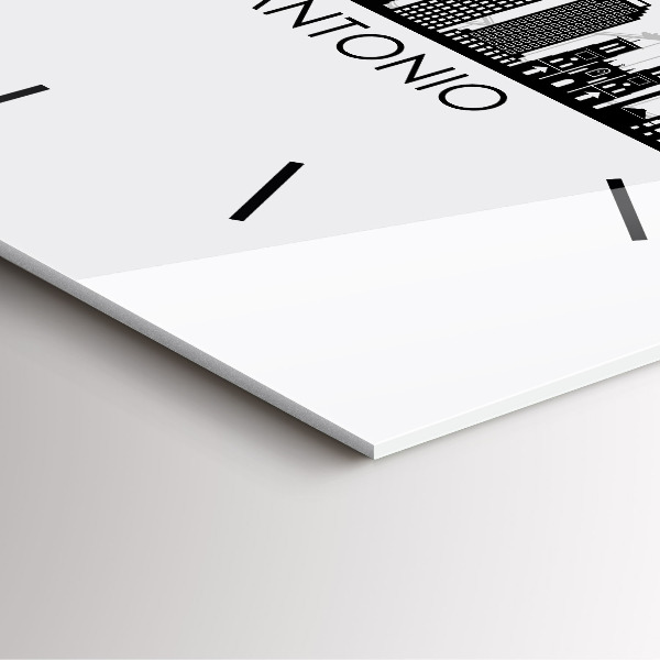 Ceas pătrat de perete din sticlă Orașul San Antonio Texas