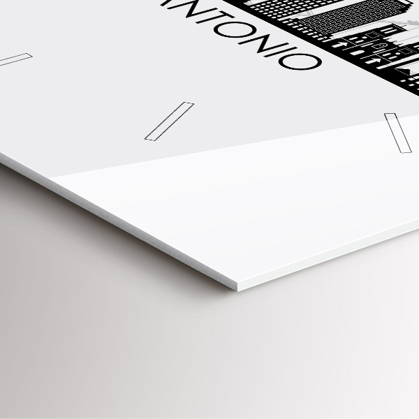 Ceas pătrat de perete din sticlă Orașul San Antonio Texas