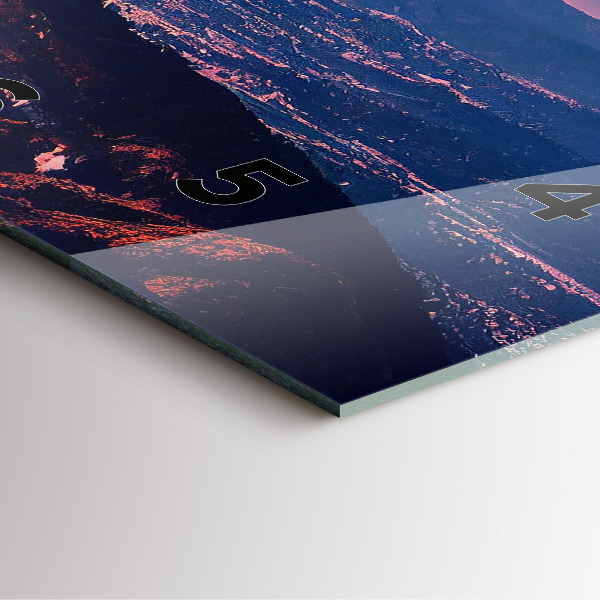 Ceas pătrat de perete din sticlă Munții din San Antonio SUA