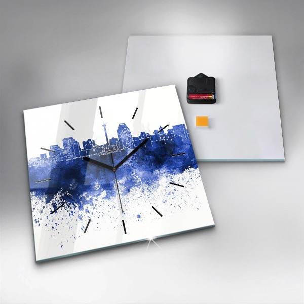 Ceas pătrat de perete din sticlă Acuarele San Antonio