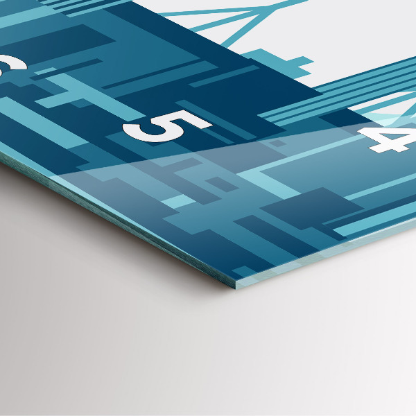 Ceas pătrat de perete din sticlă Arhitectura in SUA