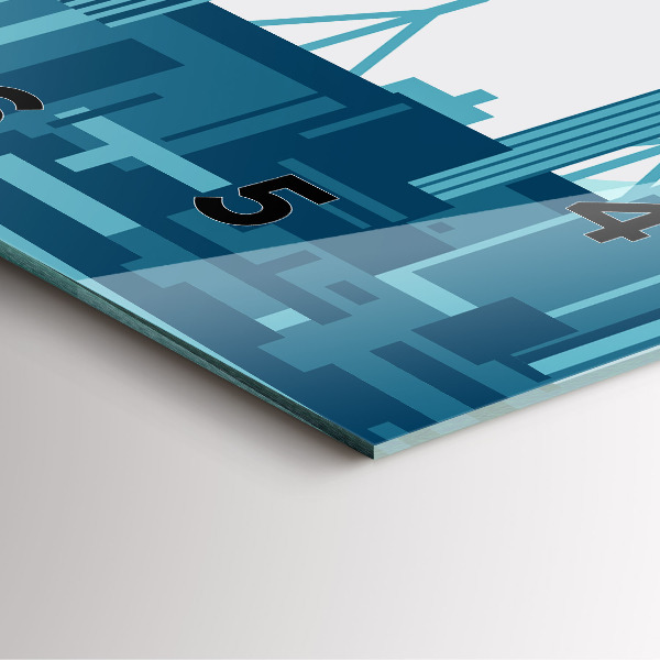 Ceas pătrat de perete din sticlă Arhitectura in SUA