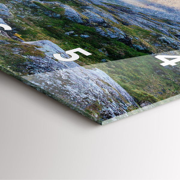 Ceas pătrat de perete din sticlă Peisaj stâncos