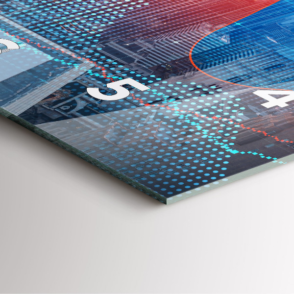 Ceas pătrat de perete din sticlă Zgârie-nori din Philadelphia