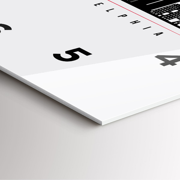 Ceas pătrat de perete din sticlă ilustrație Philadelphia