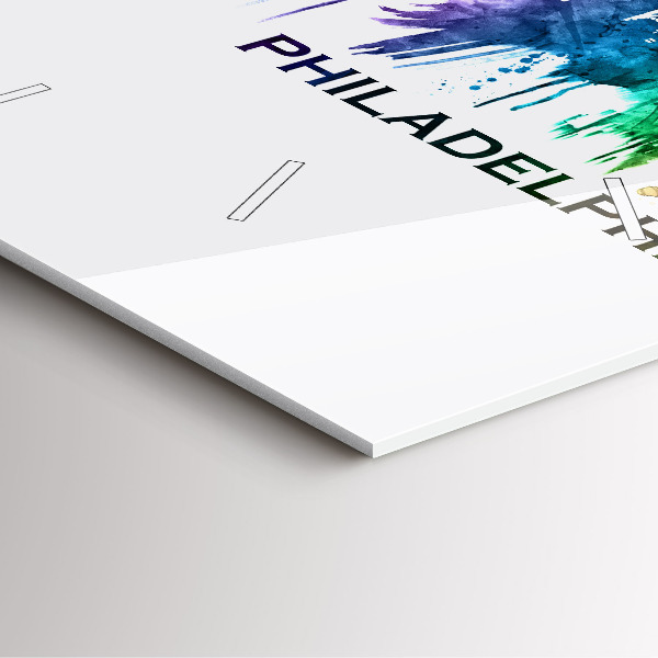 Ceas pătrat de perete din sticlă Filadelfia colorată