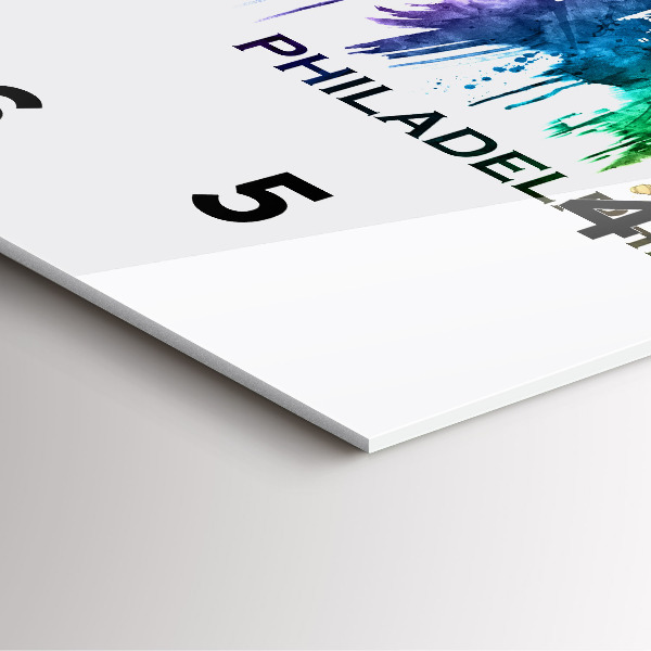 Ceas pătrat de perete din sticlă Filadelfia colorată