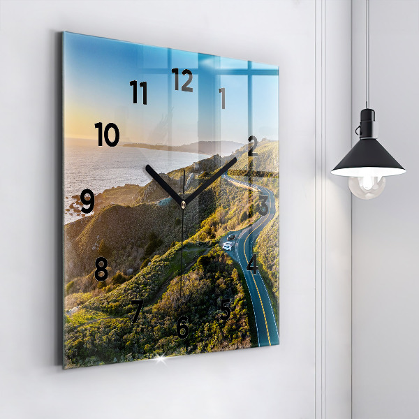 Ceas pătrat de perete din sticlă Drumul din jurul San Francisco
