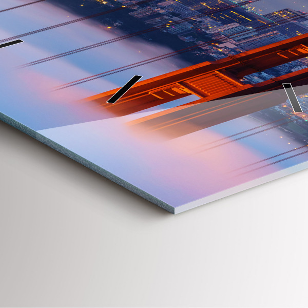 Ceas pătrat de perete din sticlă Pod din San Francisco