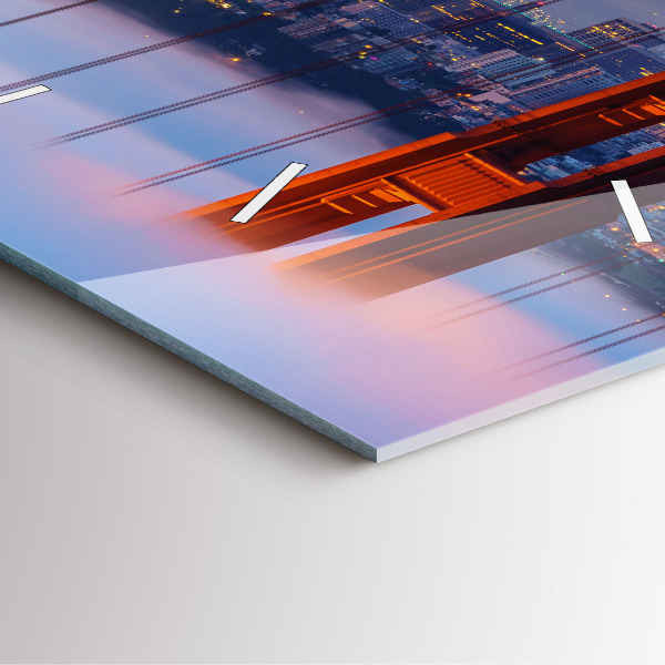 Ceas pătrat de perete din sticlă Pod din San Francisco