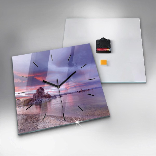 Ceas pătrat de perete din sticlă Răsărit din California