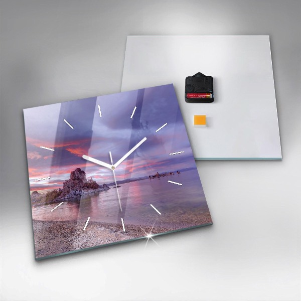 Ceas pătrat de perete din sticlă Răsărit din California