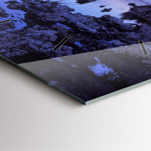 Ceas pătrat de perete din sticlă Lacul California