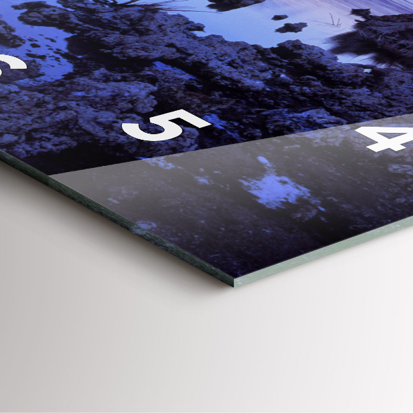 Ceas pătrat de perete din sticlă Lacul California