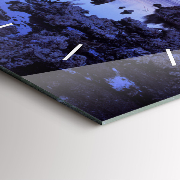 Ceas pătrat de perete din sticlă Lacul California