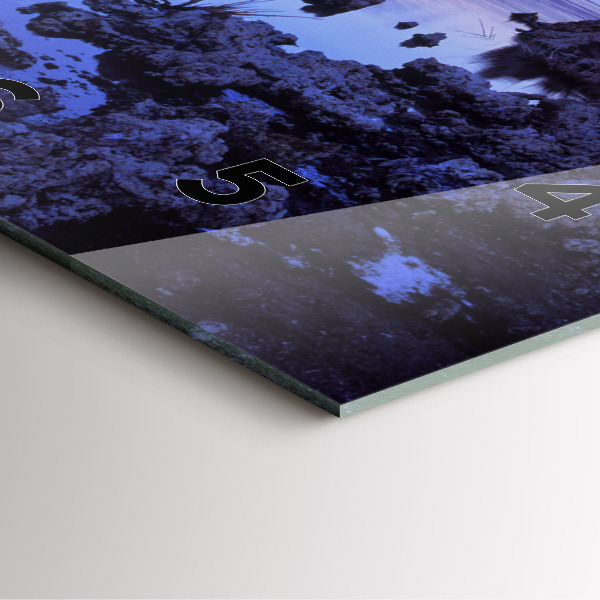 Ceas pătrat de perete din sticlă Lacul California