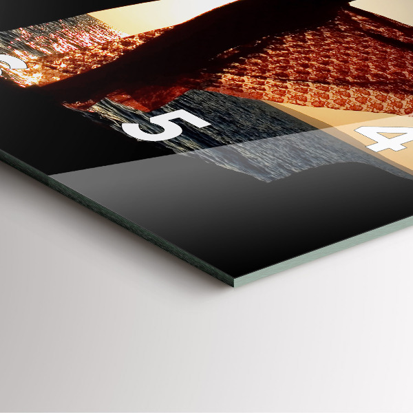 Ceas pătrat de perete din sticlă Dans spaniol pe mare