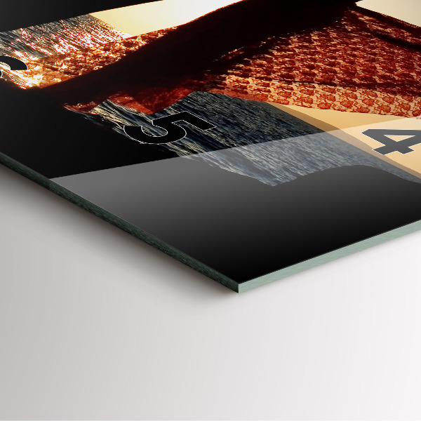 Ceas pătrat de perete din sticlă Dans spaniol pe mare