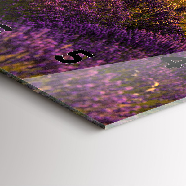 Ceas pătrat de perete din sticlă Lunca de lavandă Franța