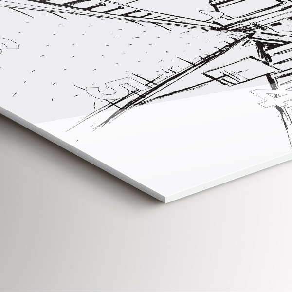 Ceas pătrat de perete din sticlă Desen al orașului Provence