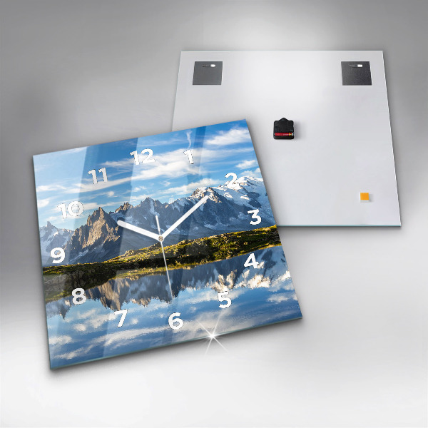 Ceas pătrat de perete din sticlă Valea Chamonix, Alpii francezi