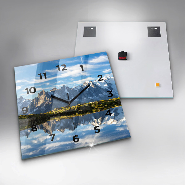 Ceas pătrat de perete din sticlă Valea Chamonix, Alpii francezi