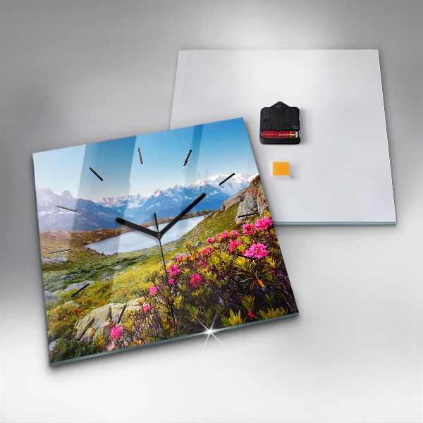 Ceas pătrat de perete din sticlă Ghețarul Mont Blanc Chamonix