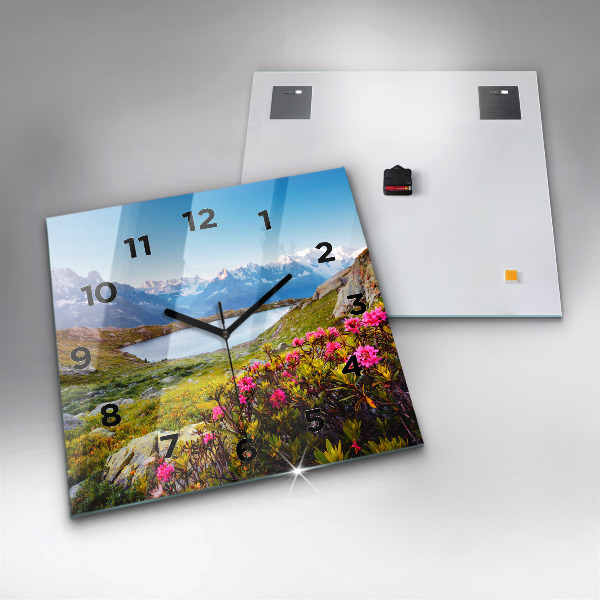 Ceas pătrat de perete din sticlă Ghețarul Mont Blanc Chamonix