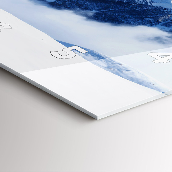 Ceas pătrat de perete din sticlă Panoramă montană