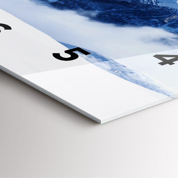 Ceas pătrat de perete din sticlă Panoramă montană