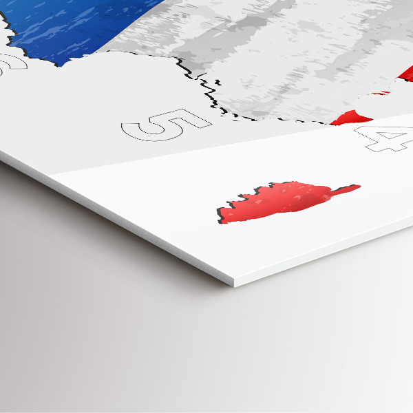 Ceas pătrat de perete din sticlă Steagul Franței