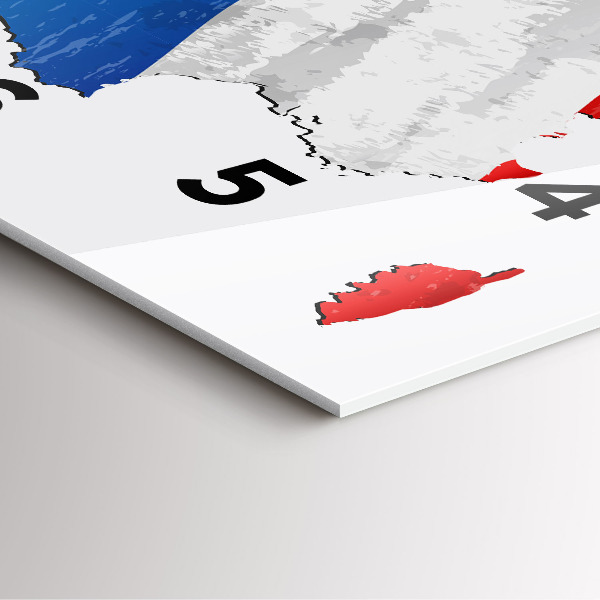 Ceas pătrat de perete din sticlă Steagul Franței