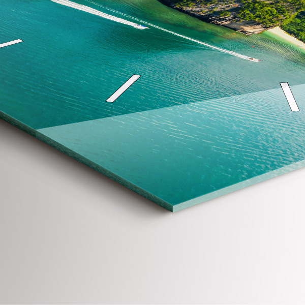 Ceas pătrat de perete din sticlă Insula din Thailanda