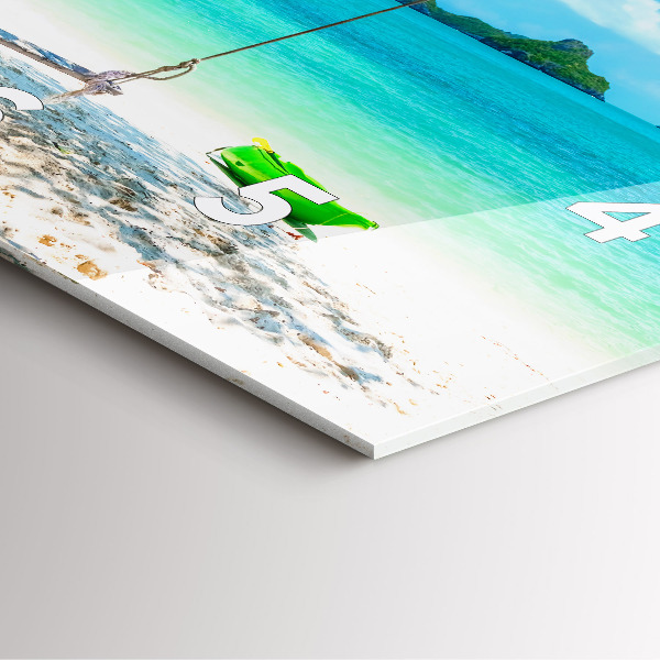 Ceas pătrat de perete din sticlă Insula însorită a Thailandei