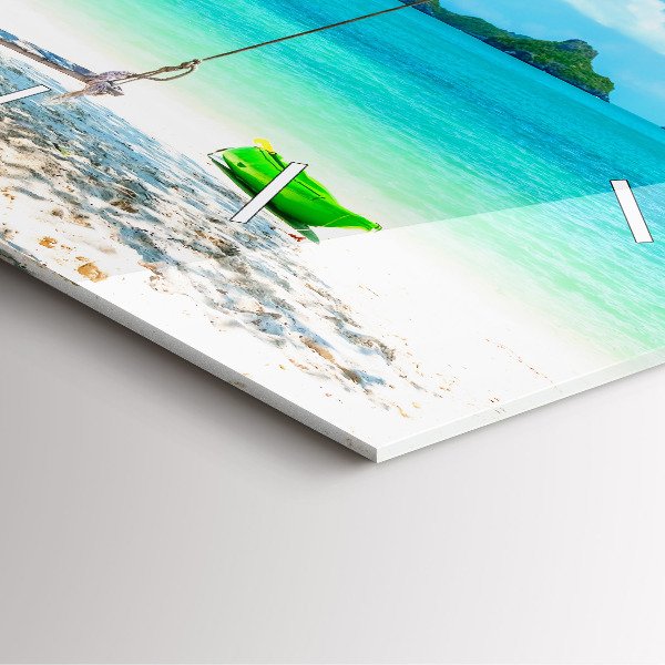 Ceas pătrat de perete din sticlă Insula însorită a Thailandei