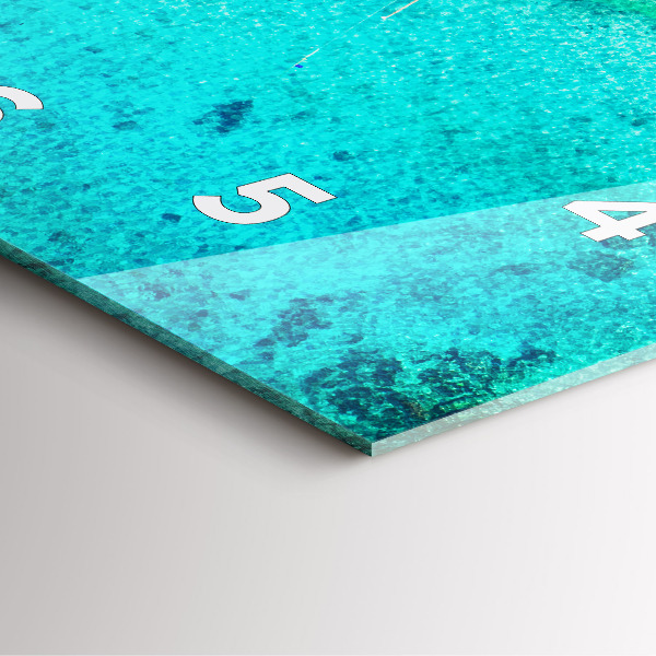 Ceas pătrat de perete din sticlă Plaja tropicală Koh Tao