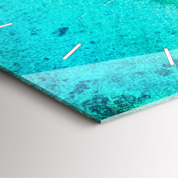 Ceas pătrat de perete din sticlă Plaja tropicală Koh Tao