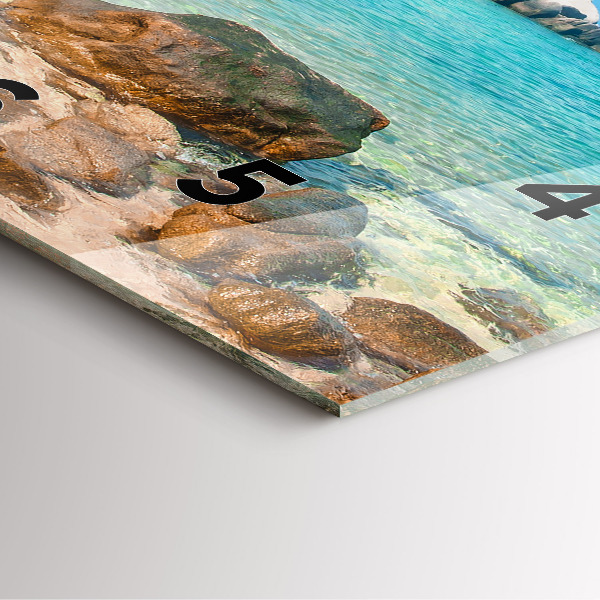 Ceas pătrat de perete din sticlă Plaja frumoasa din Thailanda