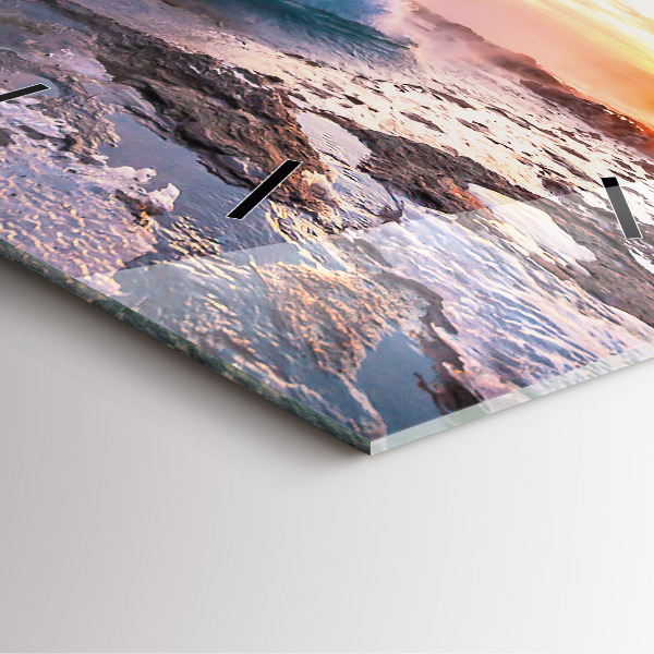 Ceas pătrat de perete din sticlă Gheizerul de pe insula Islanda