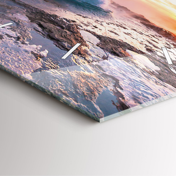 Ceas pătrat de perete din sticlă Gheizerul de pe insula Islanda