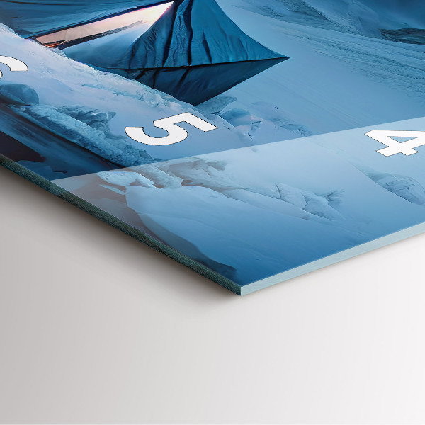 Ceas pătrat de perete din sticlă Cort în munții Islandei