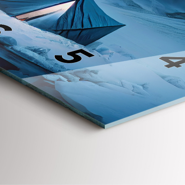 Ceas pătrat de perete din sticlă Cort în munții Islandei