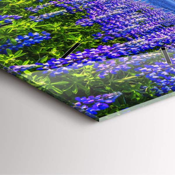 Ceas pătrat de perete din sticlă Vedere asupra munților din Islanda