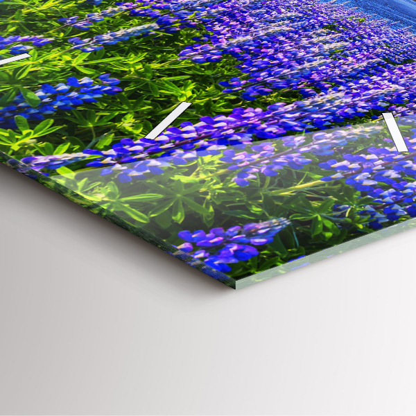 Ceas pătrat de perete din sticlă Vedere asupra munților din Islanda