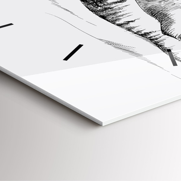 Ceas pătrat de perete din sticlă Munți desenați