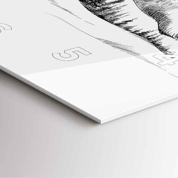 Ceas pătrat de perete din sticlă Munți desenați